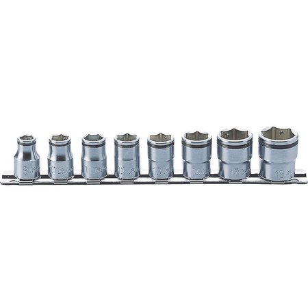 Ko-Ken Socket set 8mm-19mm Nut Grip 200mm 8 pieces 3/8 Sq. Drive RS3450M/8